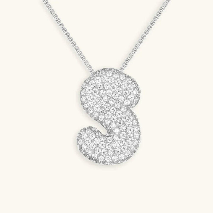 Bubble Initial Crystals Necklace