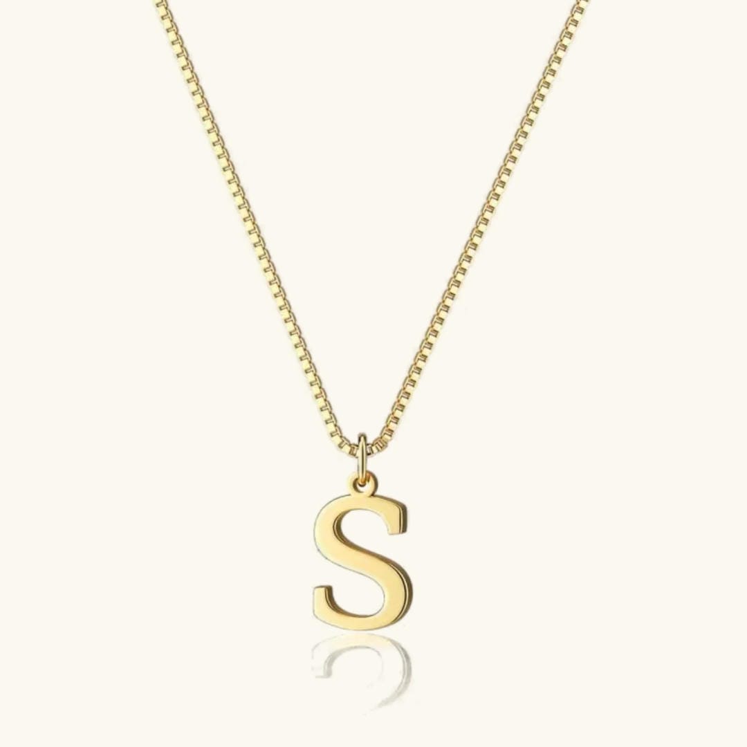 Vintage Letter Initial Gold Necklace