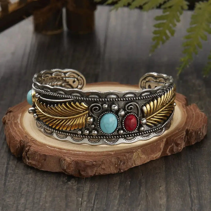 Mesina Turquoise Silver Gold Bracelet