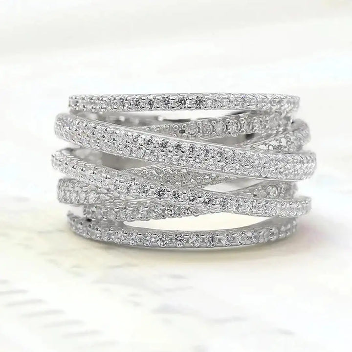 Luxury Multi Layered Cross Ring