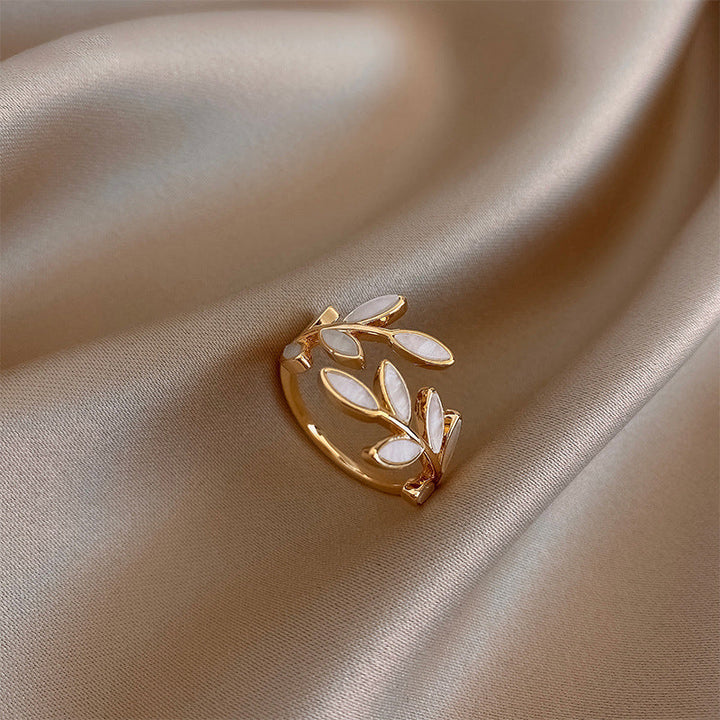 Botanical Opal Leaf Ring