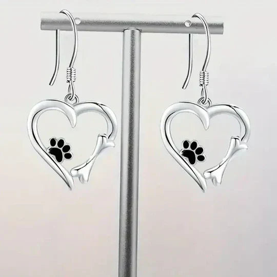 Paw Accent Drop Earrings