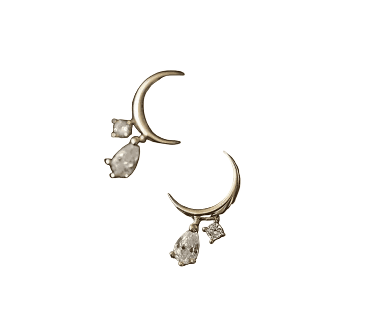 Crescent Moon Droplet Studs