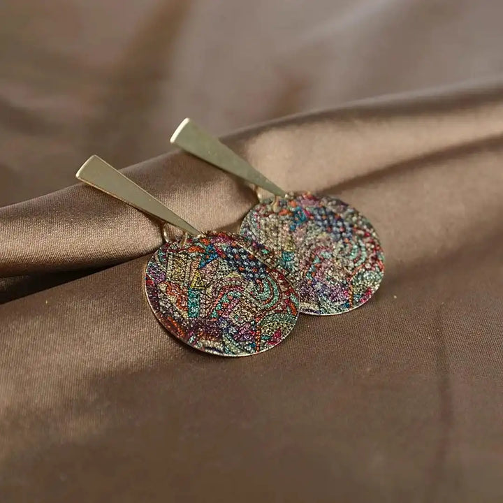 Bohemian Painting Rhinestone Earrings