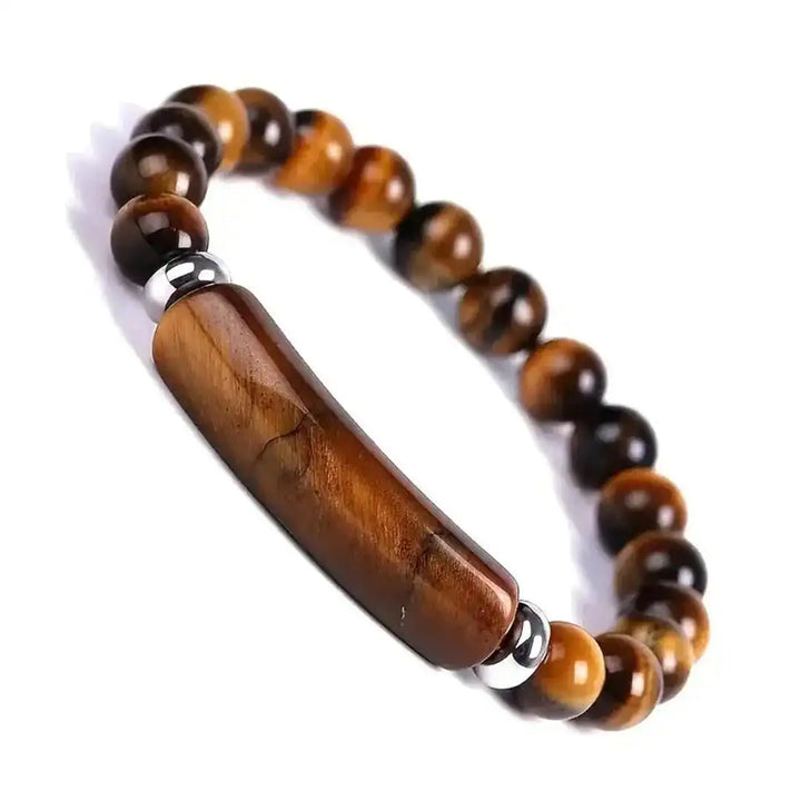 Gemstone Bar Beaded Stretch Bracelet