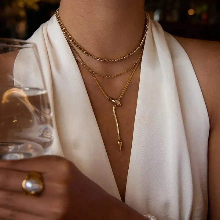 Vintage Gold Serpentine  Necklace