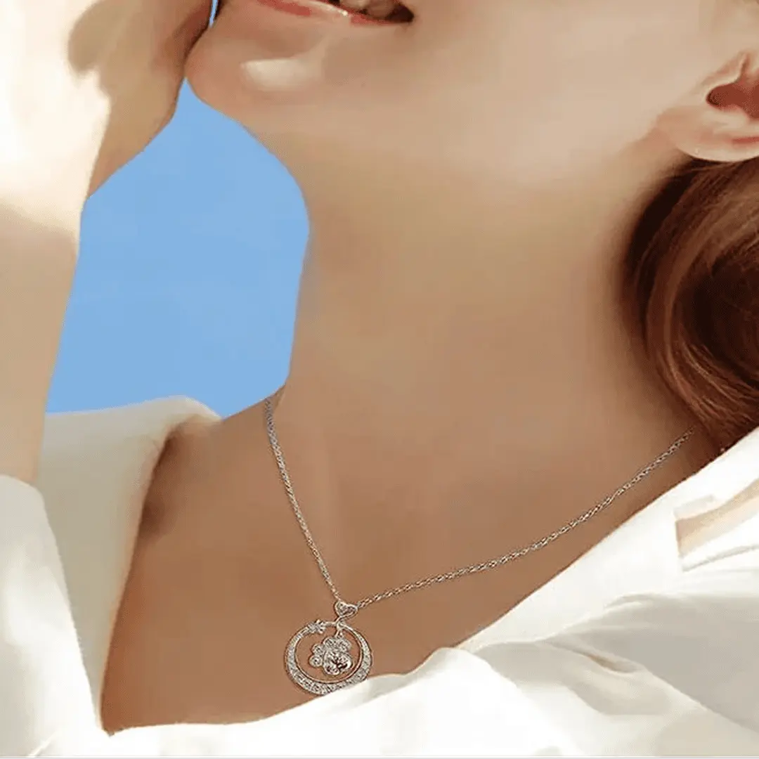 Paw Print Cubic Zirconia Necklace