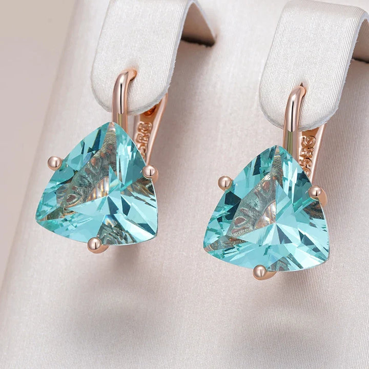 Prestigious Triangle Zircon Dangle Earrings