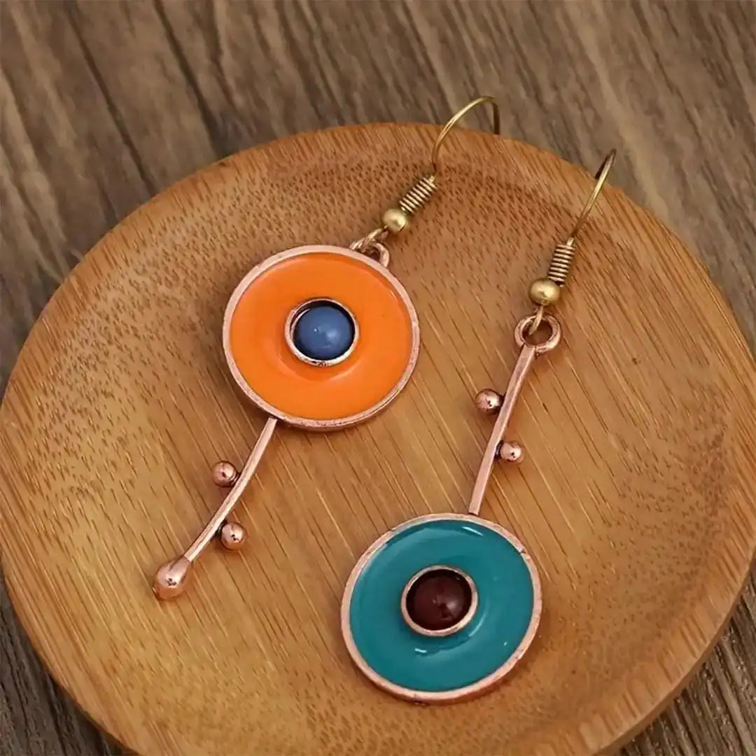 Antique Bronze colour Stone Earrings