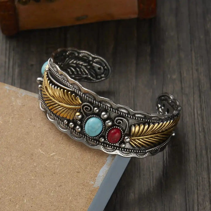 Mesina Turquoise Silver Gold Bracelet