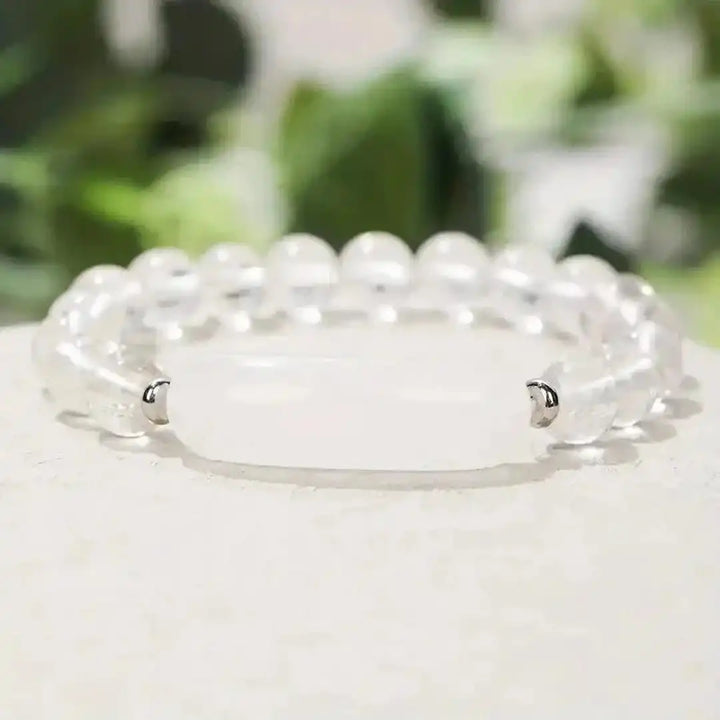 Gemstone Bar Beaded Stretch Bracelet