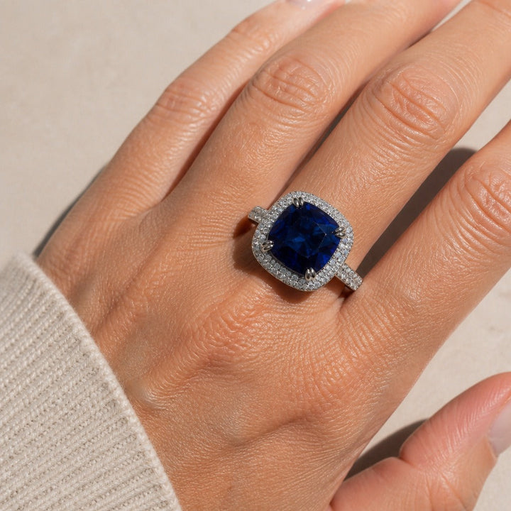 Shimmering Sapphire Silver Ring
