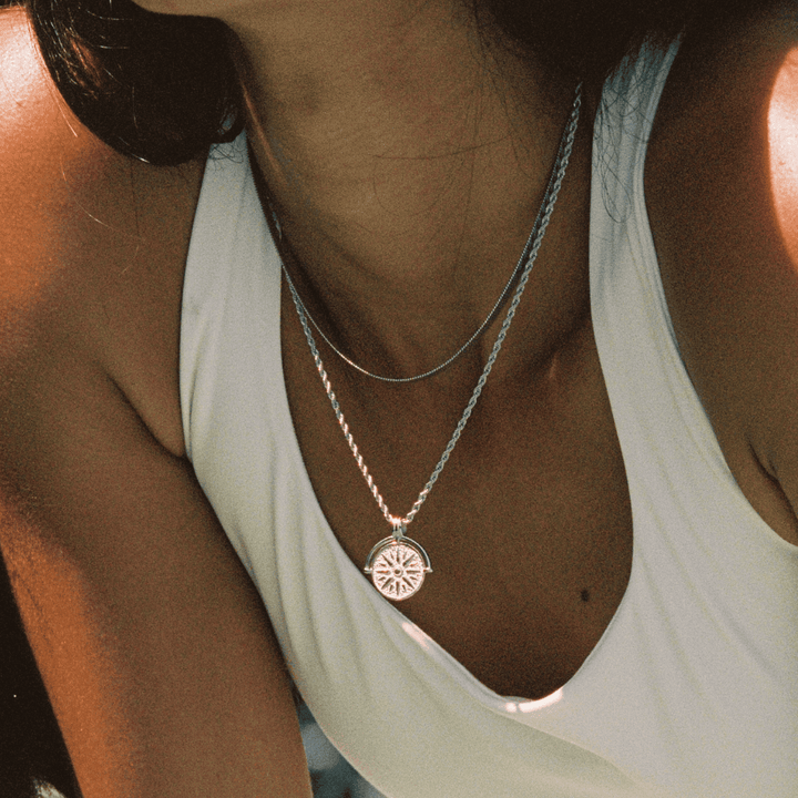 Sun Pendant Necklace in Silver or Gold