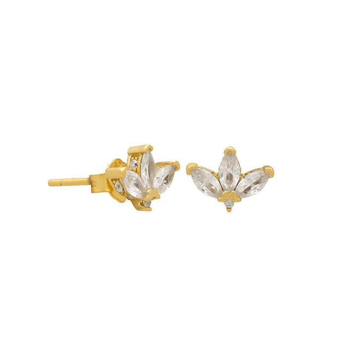 Crystal Fan Stud Earrings