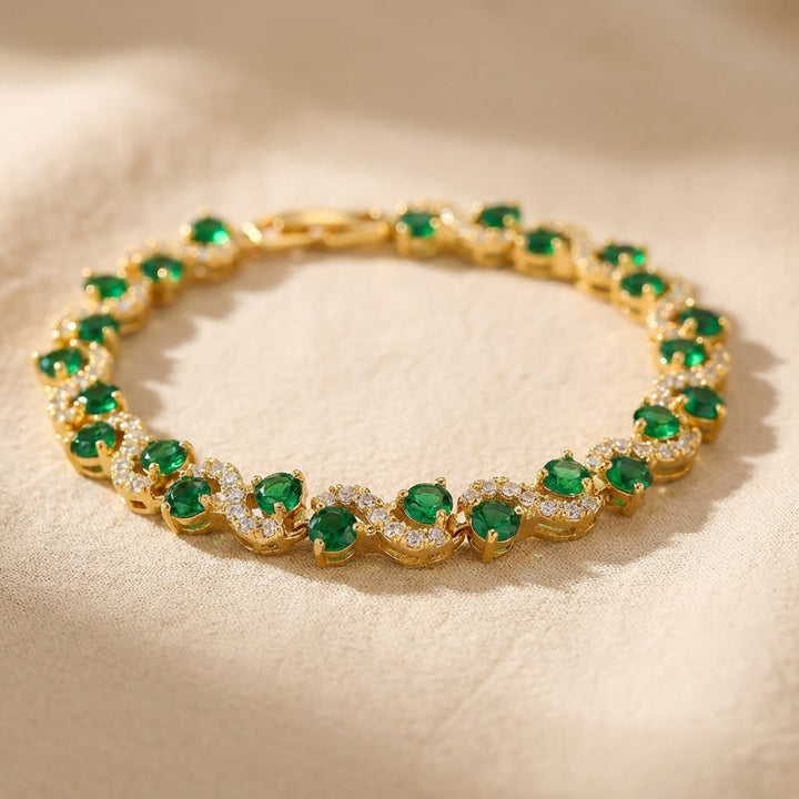 Emerald Crystal Gold Bracelet