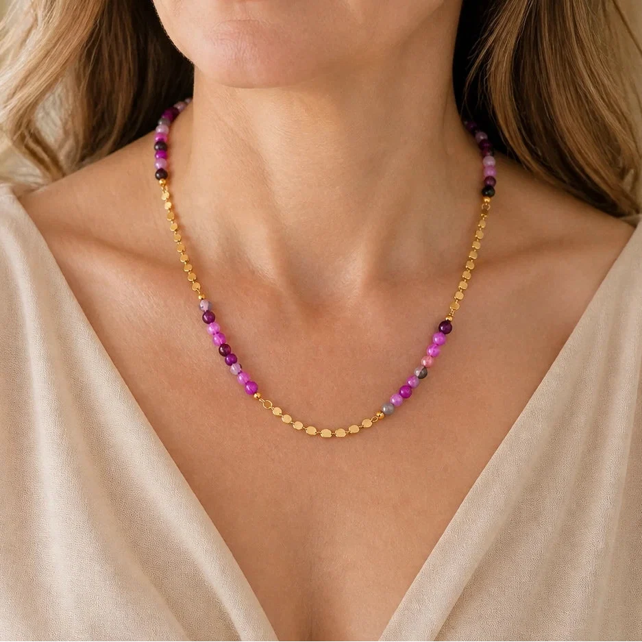 Timeless Amethyst Bead Necklace