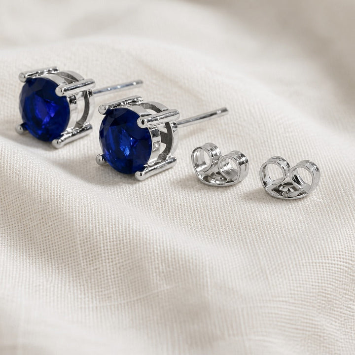 Timeless Round Cut Stone Stud Earrings