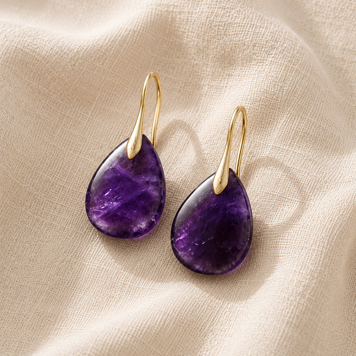 Timeless Teardrop Charm Amethyst Earrings