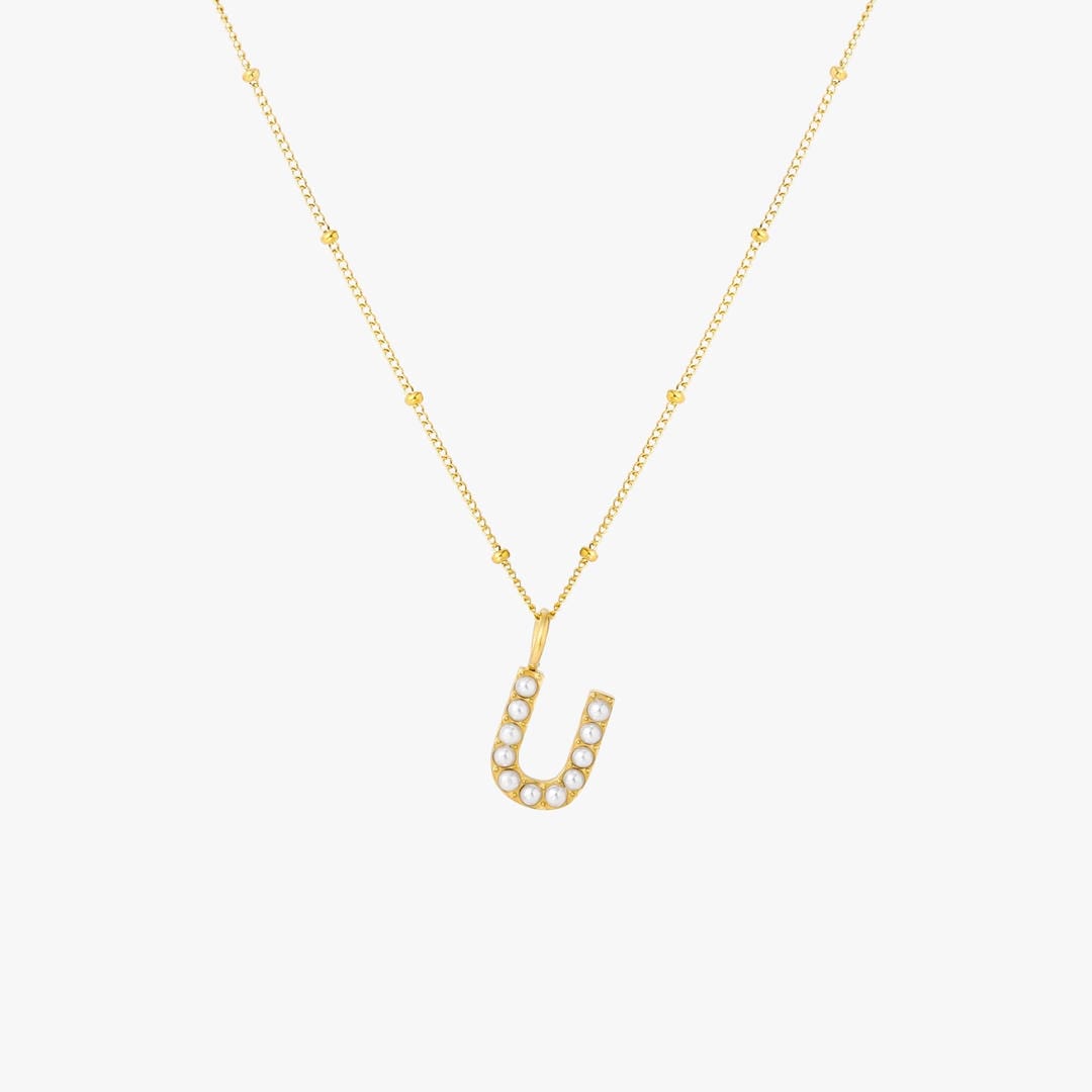 Pearl Initial Pendant Necklace