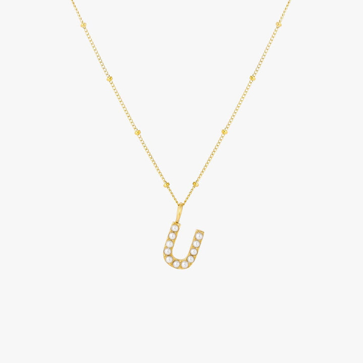 Pearl Initial Pendant Necklace