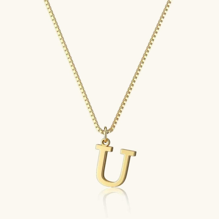 Vintage Letter Initial Gold Necklace