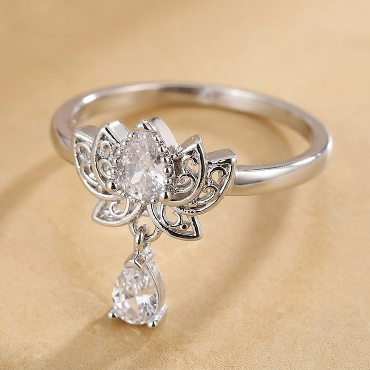 Radiant Lotus Zirconia Ring