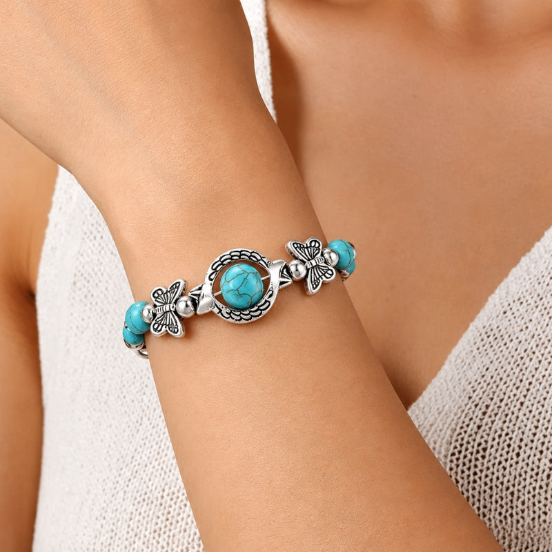 Exquisite Butterfly Bead Bracelet
