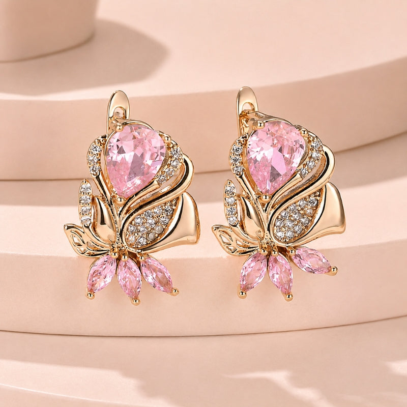 Lustrous Teardrop Leaf Earrings