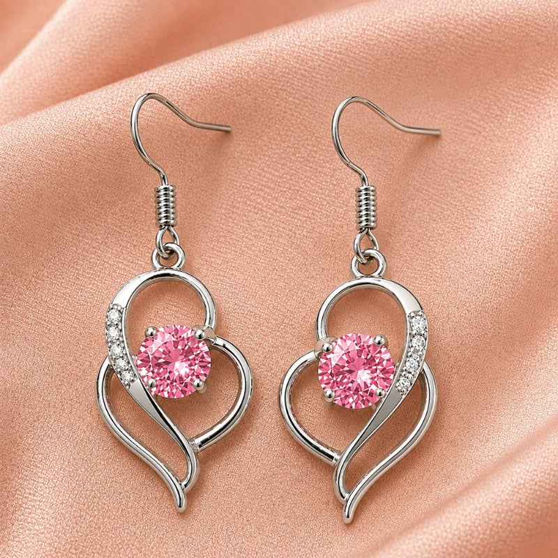 Lustrous Heart Statement Earrings