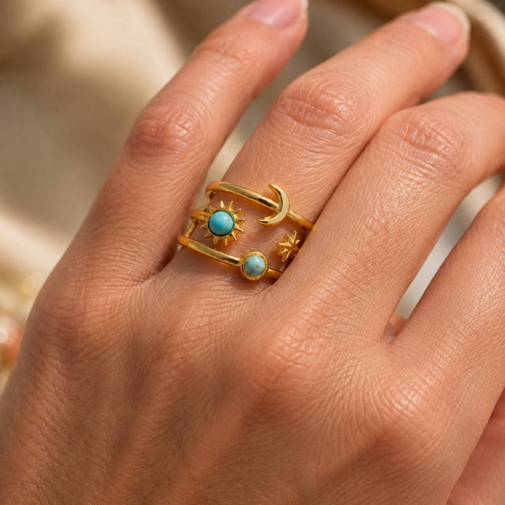 Luxe Celestial Turquoise Ring