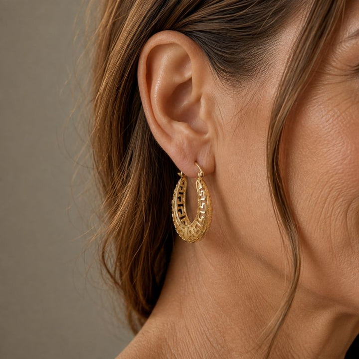 Timeless Greek Hoop Earrings