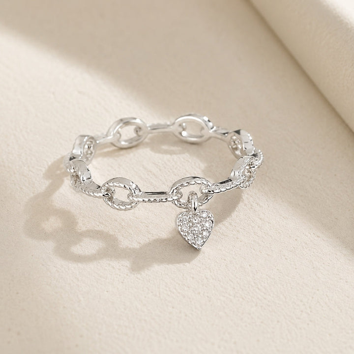 Timeless Heart Chain Ring