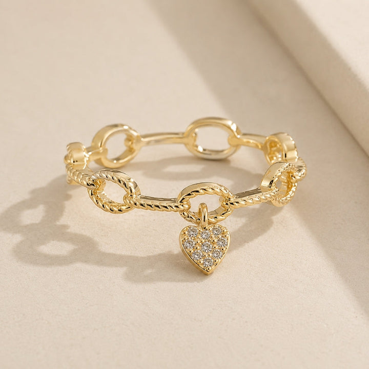 Timeless Heart Chain Ring