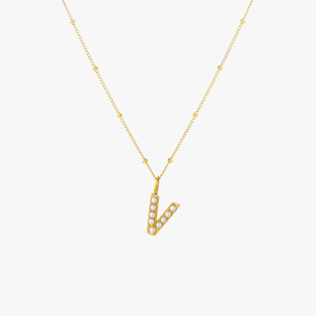 Pearl Initial Pendant Necklace