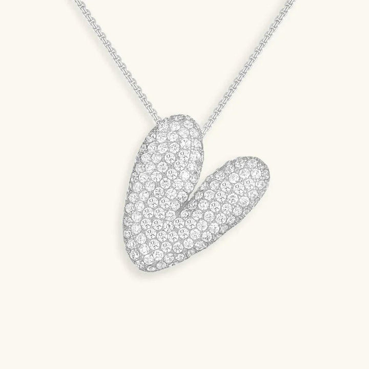 Bubble Initial Crystals Necklace