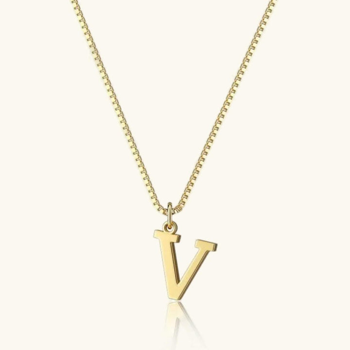 Vintage Letter Initial Gold Necklace