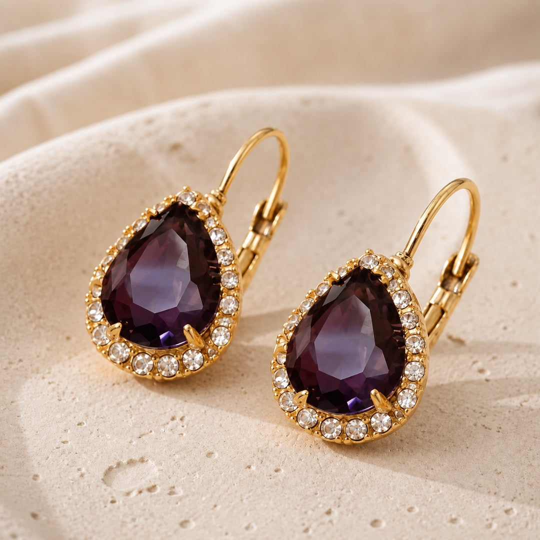 Vintage Crystal Teardrop Earrings