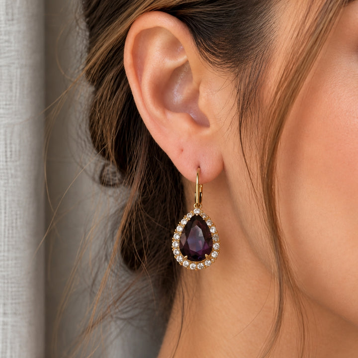Vintage Crystal Teardrop Earrings