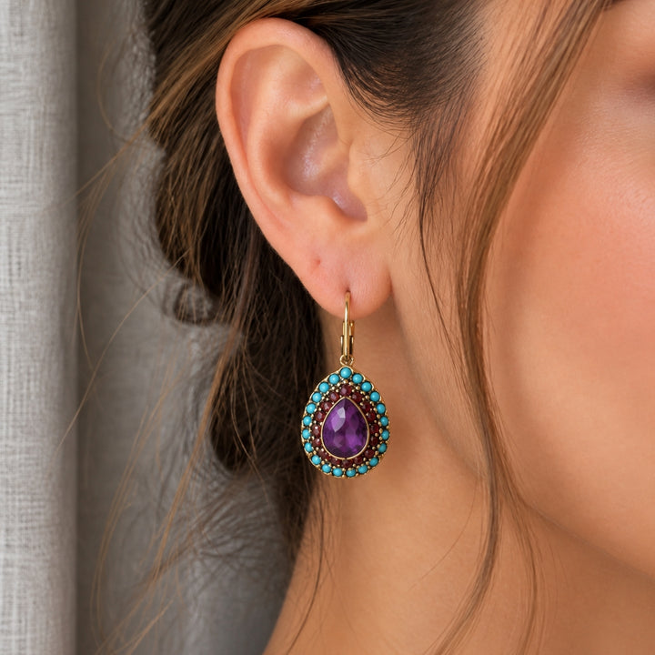 Vintage Crystal Teardrop Earrings