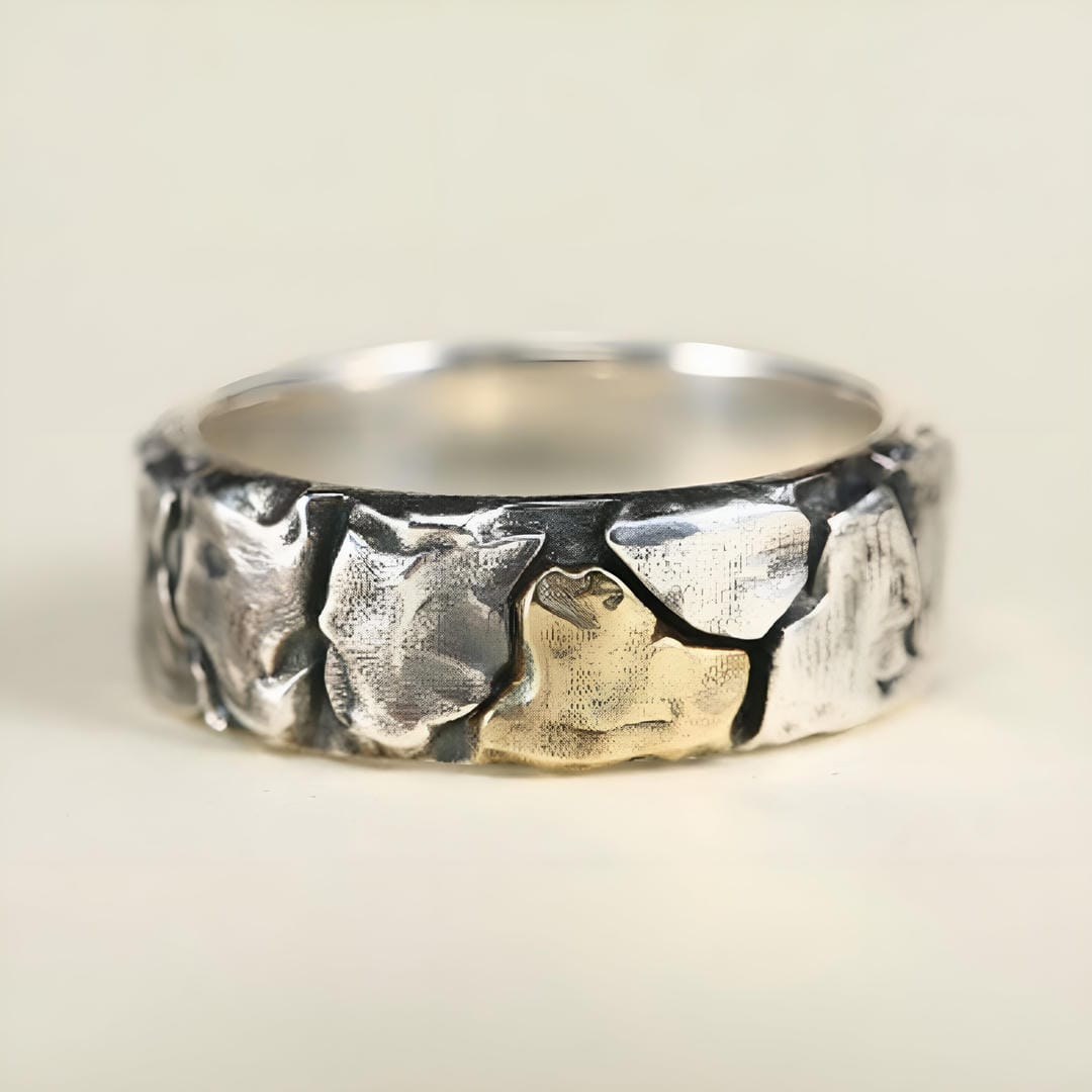 Vintage Golden Forged Ring