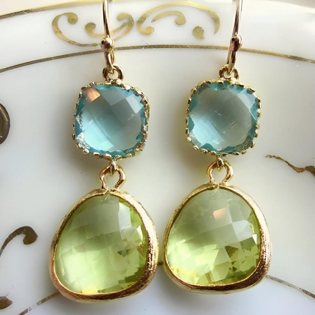 Vintage Turquoise Moonstone Earrings