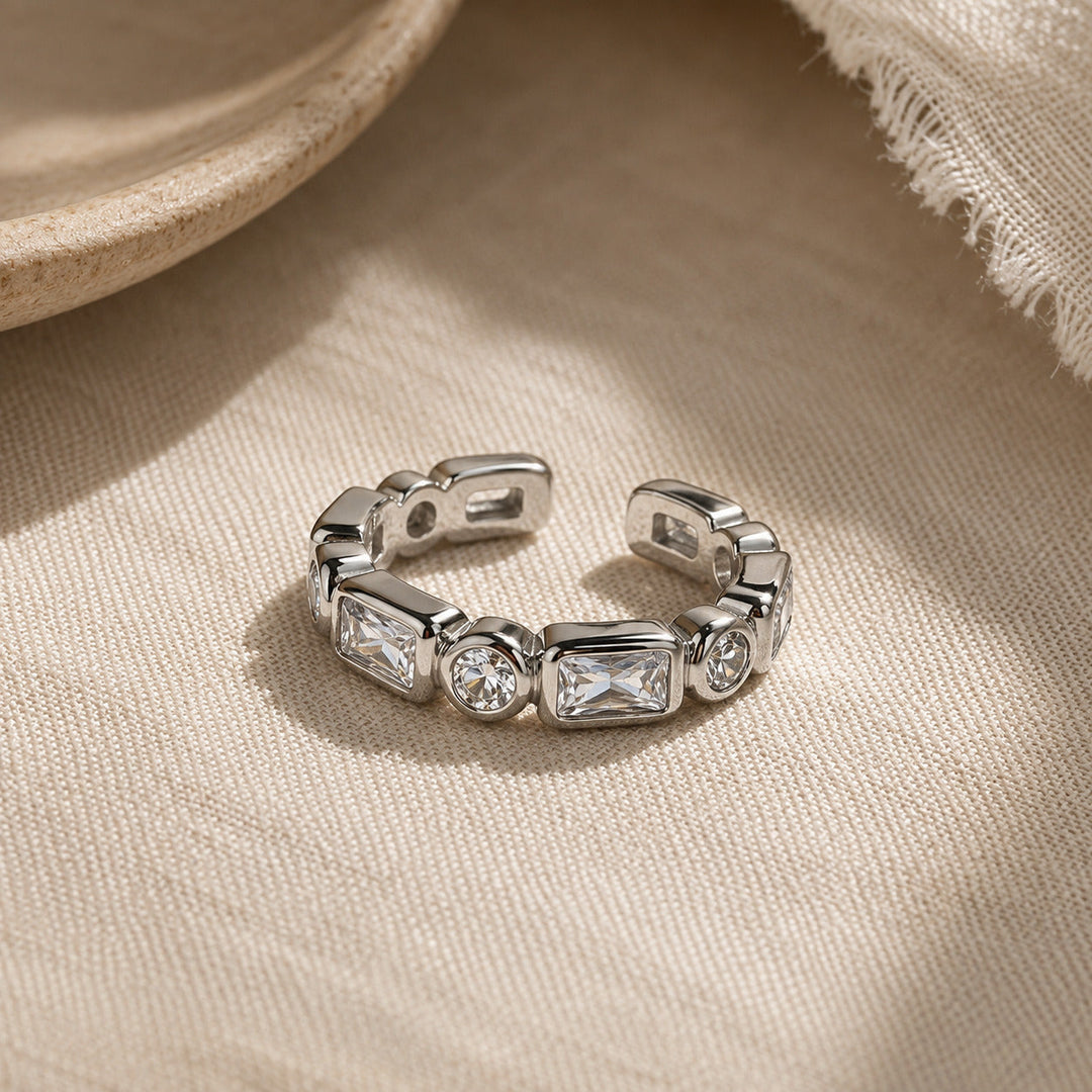 Vintage Bezel Crystal Eternity Ring