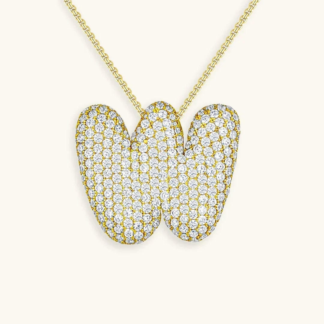 Bubble Initial Crystals Necklace
