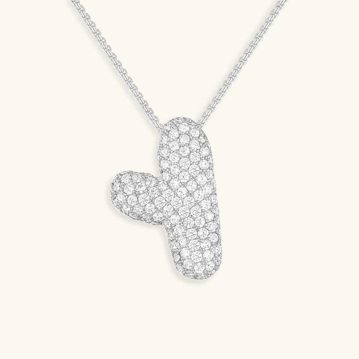 Bubble Initial Crystals Necklace