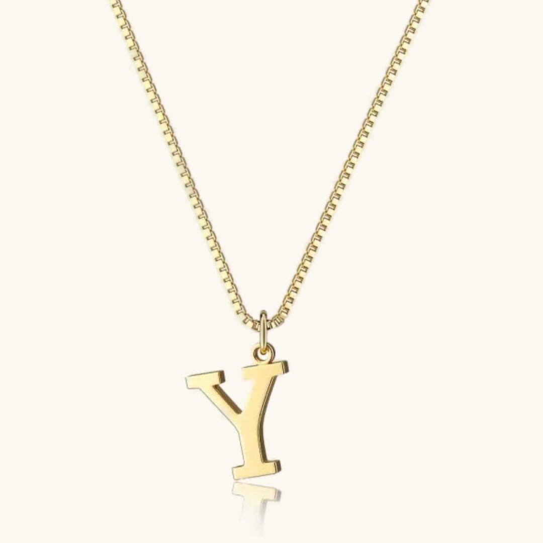 Vintage Letter Initial Gold Necklace