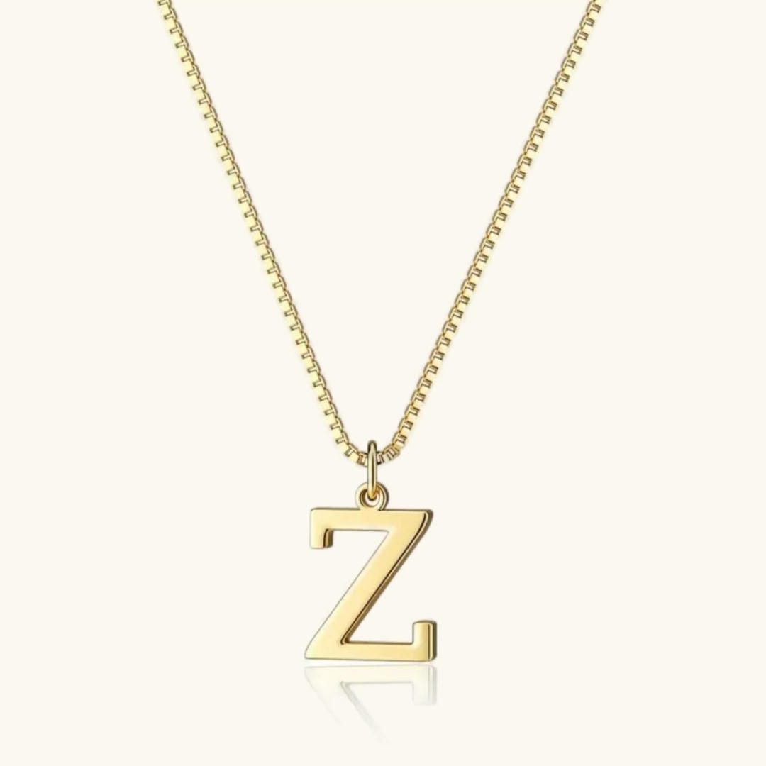 Vintage Letter Initial Gold Necklace