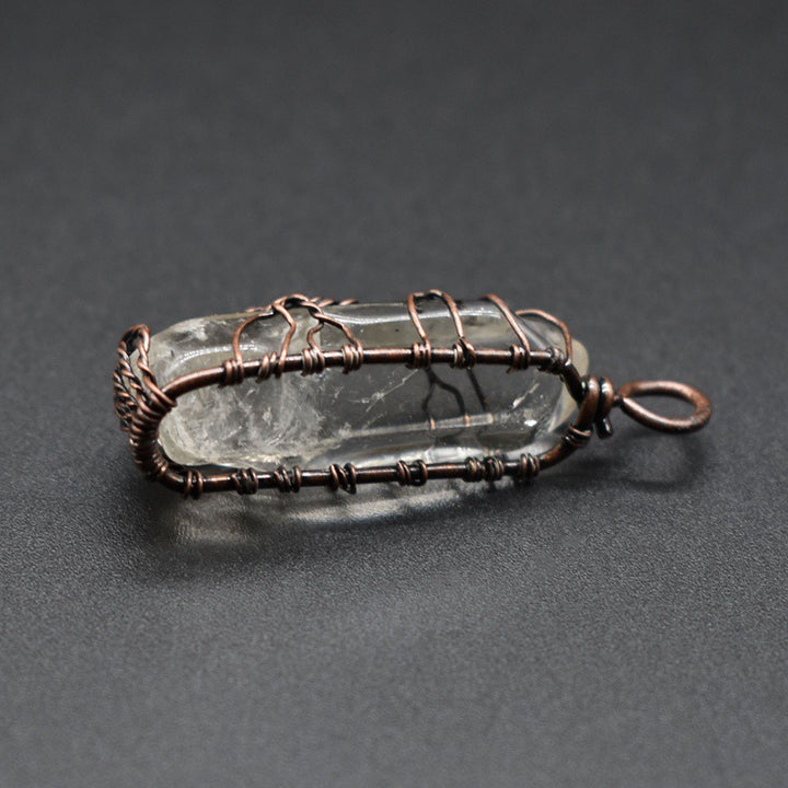Wire wrapped crystal tree of life pendant