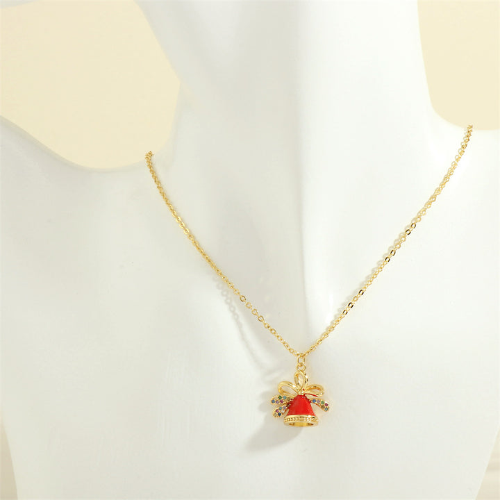 Enamel Christmas charm pendant necklace