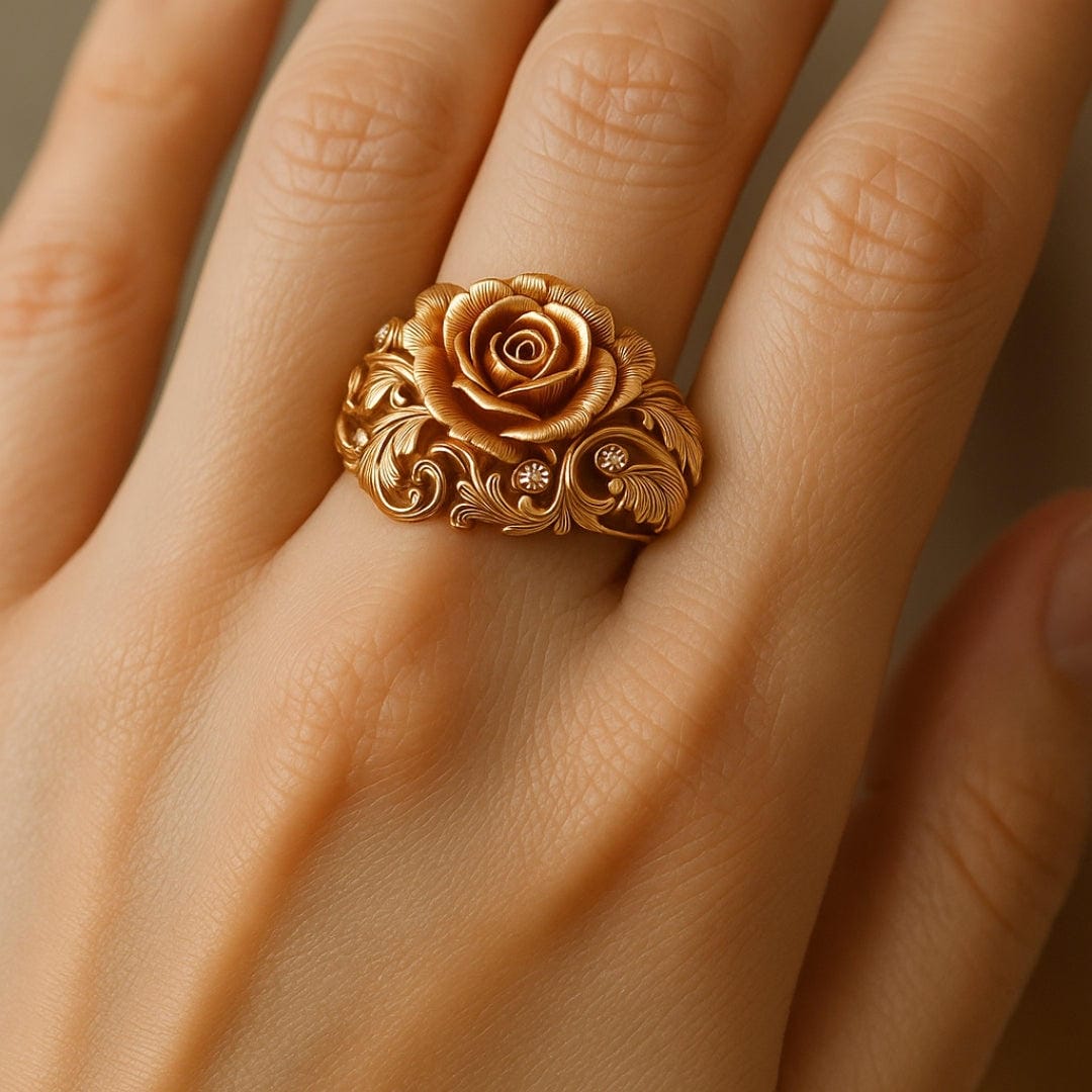 Majestic Flower Gold Ring
