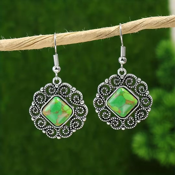 Silver Mandala Earrings &amp; Matching Necklace